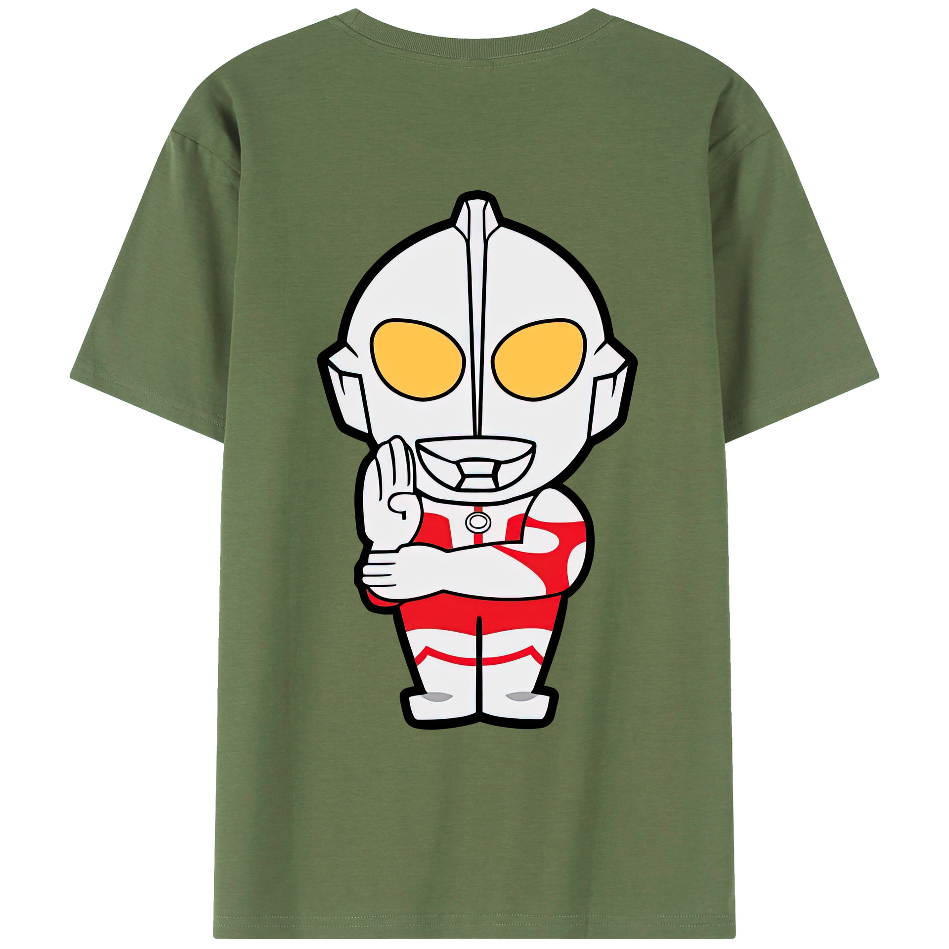 （画像用） ウルトラマン Ultraman 綿100％ メンズ半袖Tシャツ（バックプリント） 通気性